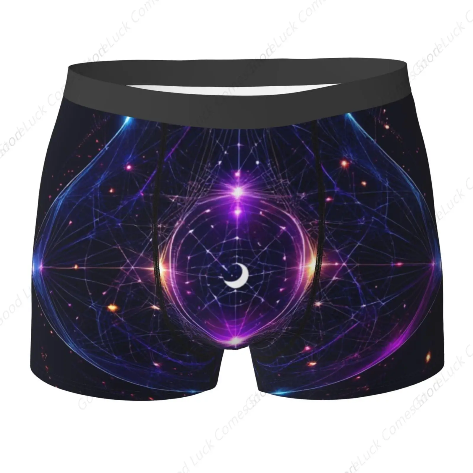 

Сакральная геометрия символы солнце луна триповый фиолетовый трусы-боксеры мягкое и дышащее нижнее белье для мужчин