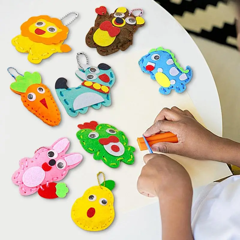 8pcs Kids Handcraft Sewing Kits Stuffed Doll Sewing Toys Funny Children Handmade Craft Projects Education Toys Birthday Gifts