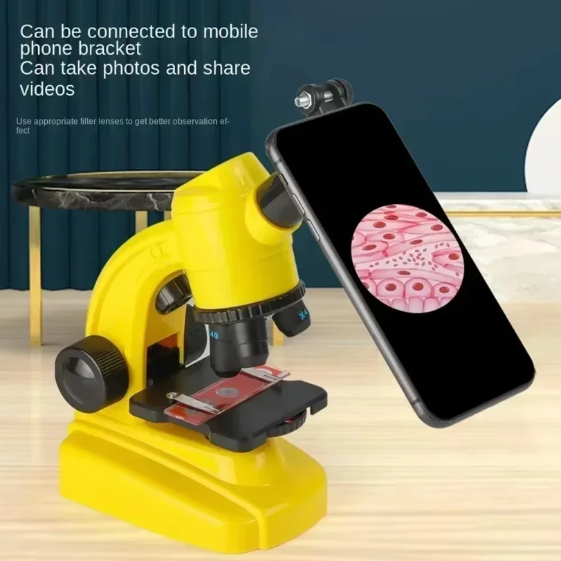 1600X HD กล้องจุลทรรศน์แสงของเล่นชีววิทยาเด็กวิทยาศาสตร์กําลังขยายสูงกล้องจุลทรรศน์มืออาชีพสําหรับนักเรียนการสอนของขวัญ
