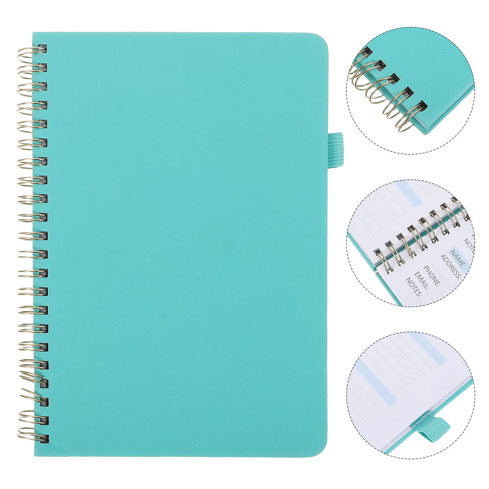 Address Phone Book Hardcover B6 Spiral Notebook Cyan A-Z Tabs Password Organizer Journal for Home School Office Use Alphabet
