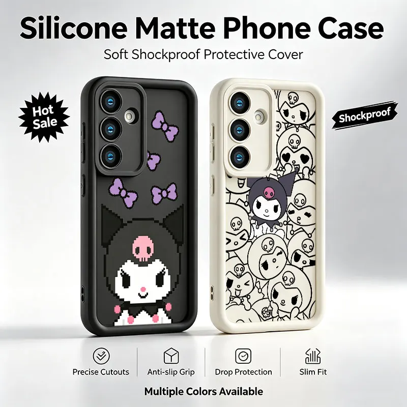 Cartoon Kuromi Phone Case For Samsung Galaxy A17 A16 A15 A14 A07 A06 A57 A56 A55 A54 A53 A52 A36 A35 A34 A33 A26 A25