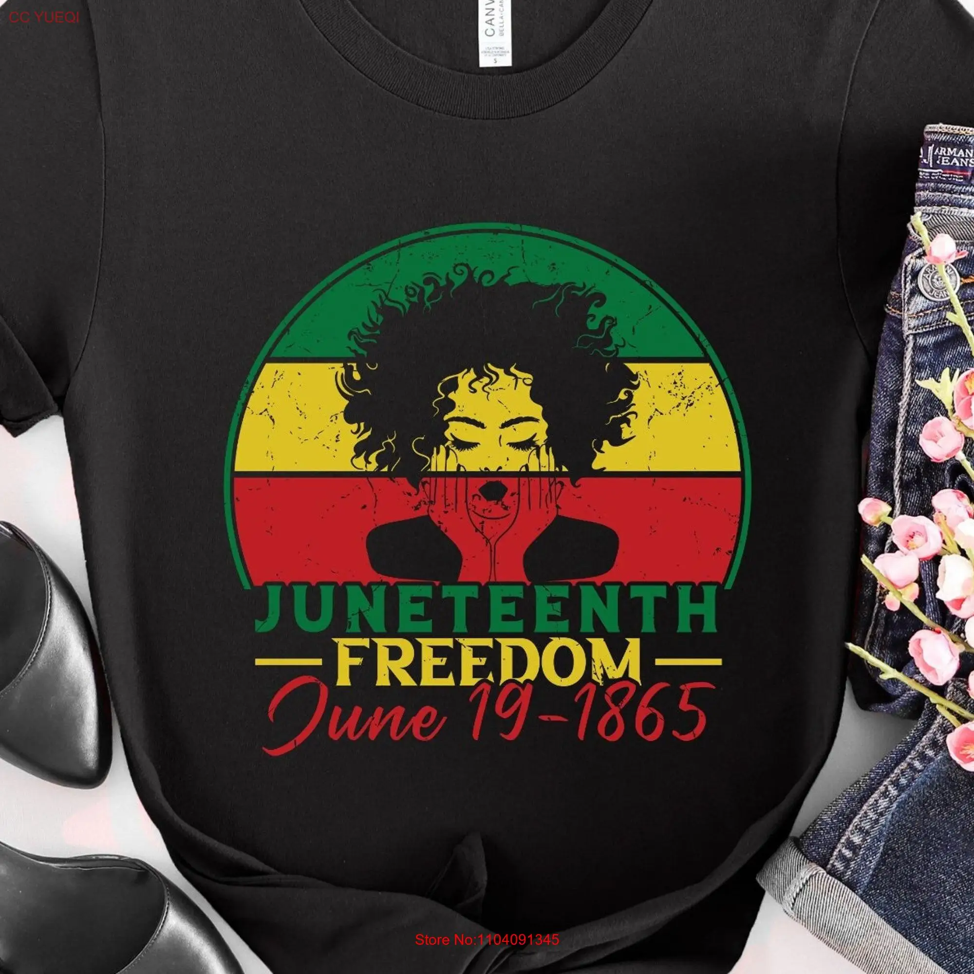 Juneteenth 1865 T Shirt Black History Month s for Women Pride Owned Shops long or short sleeves