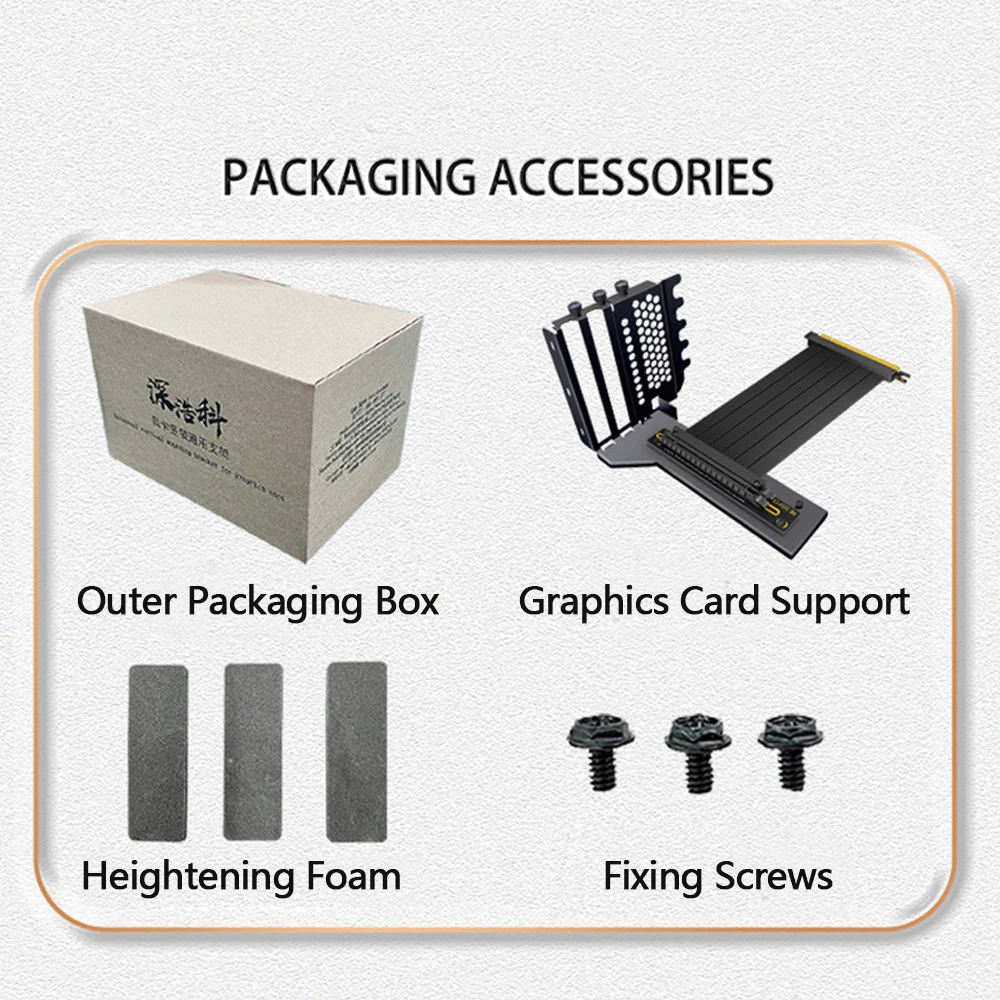 PCI-E 3,0 4,0 5,0 X16 PGU Cable de extensión elevador juego de soporte Vertical para 3090 4090 admite tarjeta gráfica gruesa de 3 coches personalizada
