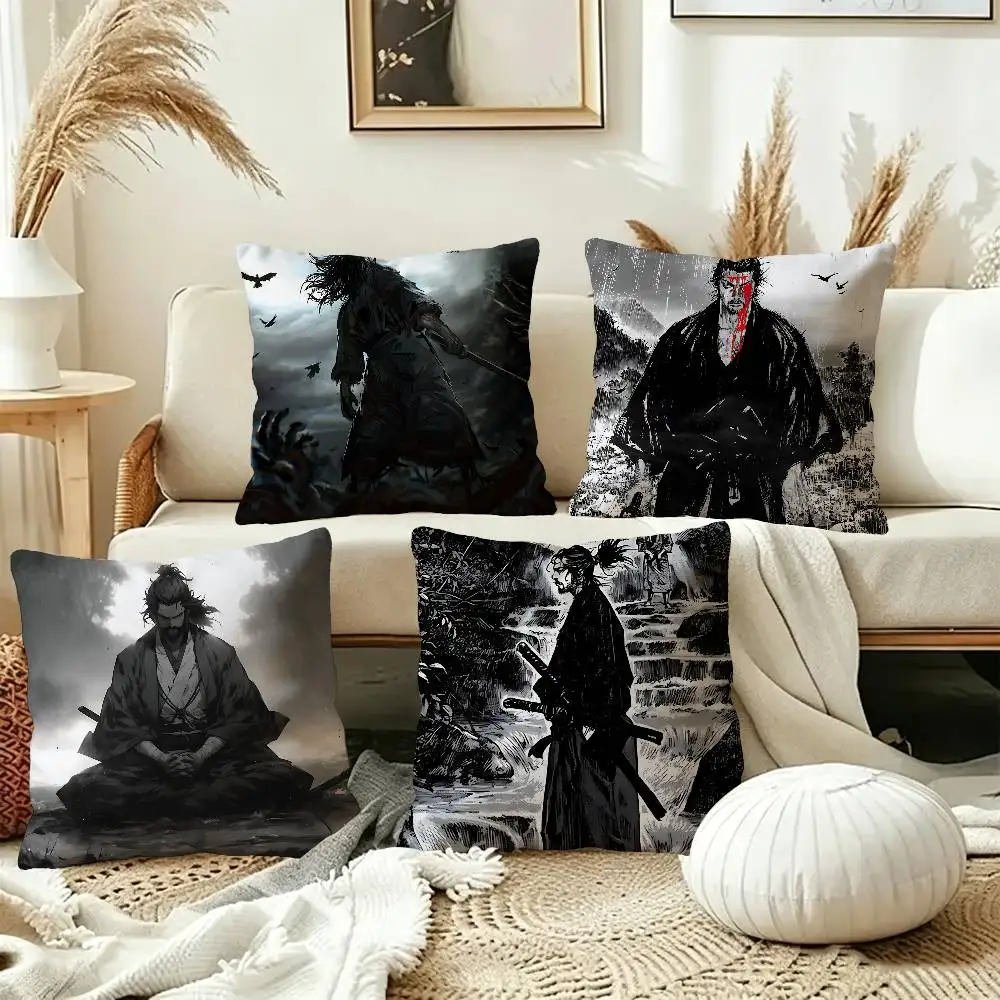 Classical Anime Vagabond 45*45cm Cushion Cover Pillow Cover Decor Pillowcase Home Pillowcase for Couch Pillow