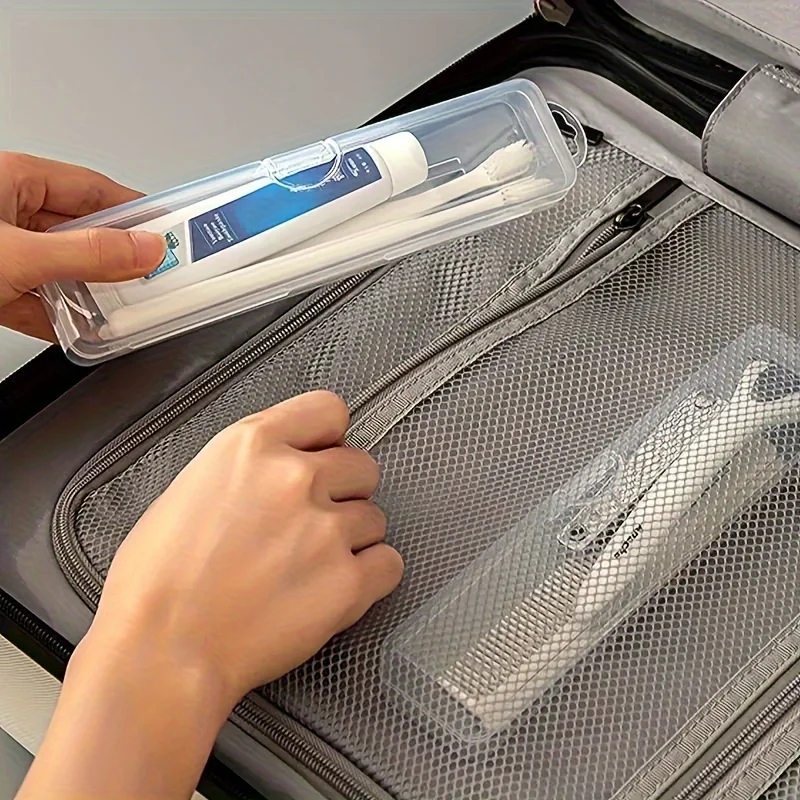 1pc Portable Transparent Toothbrush Case for Travel and Business Trips, Electric Toothbrush Storage Box