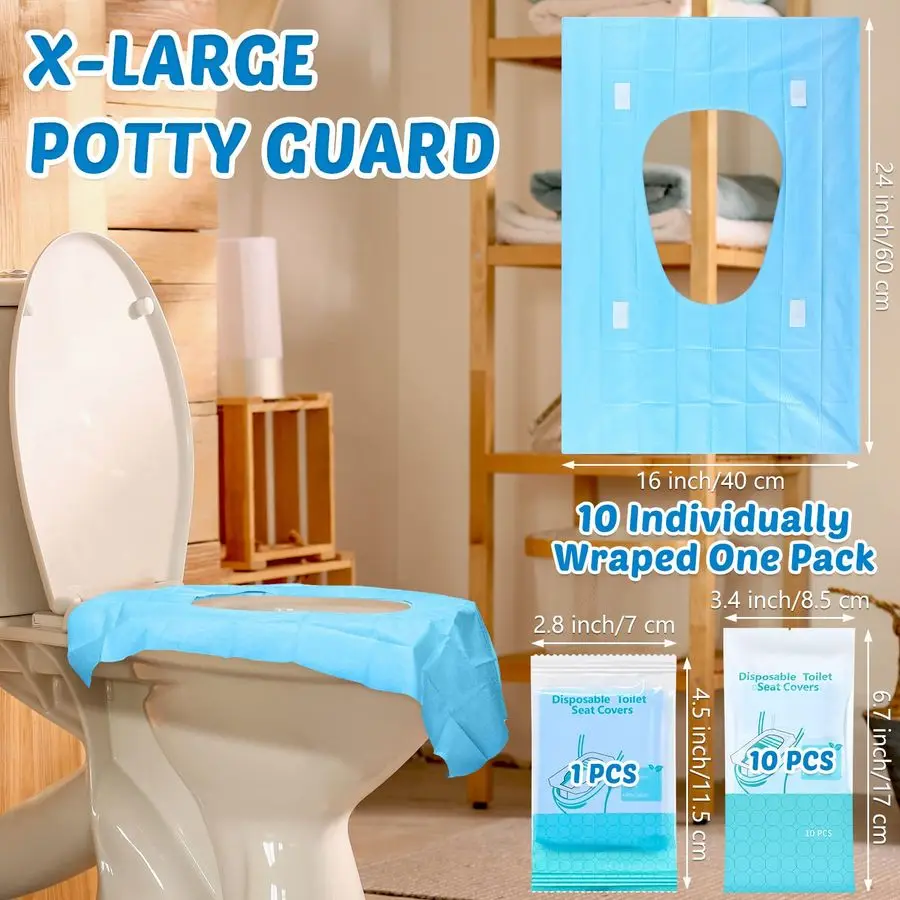 

200 Pack Toilet Seat Covers Disposable Extra Large Individually Wrapped Toilet Seat Cover for Adults and Kids Potty Training Wat