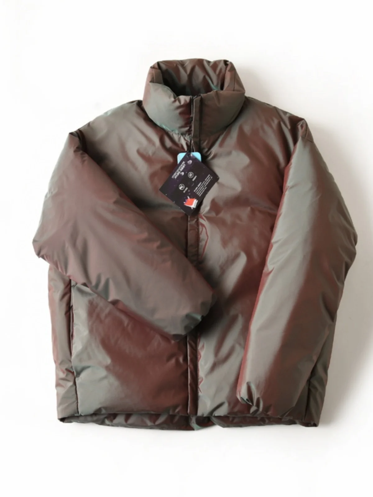 

High-End 90 down Casual Thiened Stand Collar Men's Puffer Jaet Waterproof Faion Urban Sle Bright Surface Regular Length