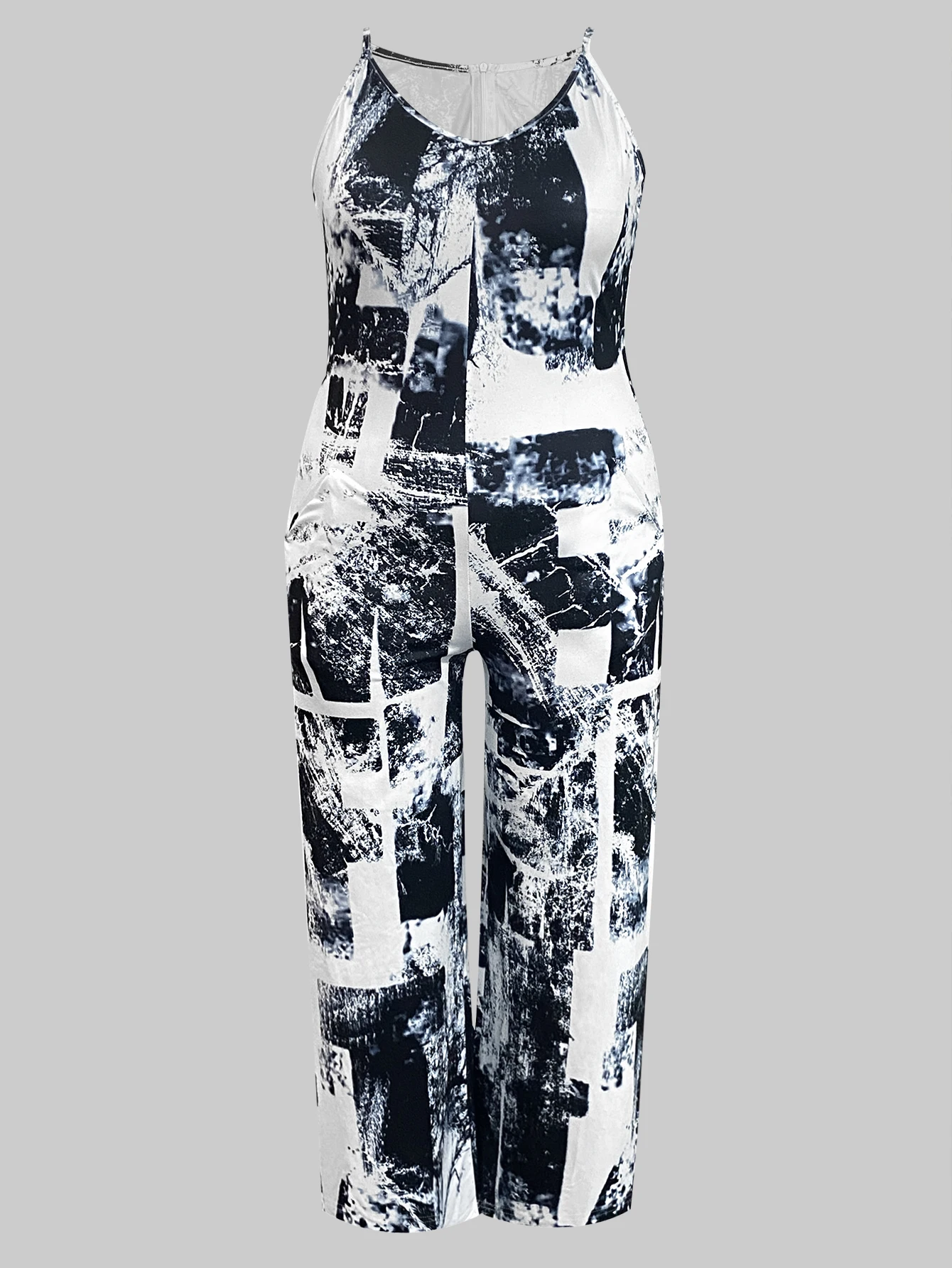 LW Plus Size jumpsuit Tie Dye Wide Leg Cami Jumpsuit NEW summer sleeveless loose jumpsuit Casual Holiday Style One Piece Outfit