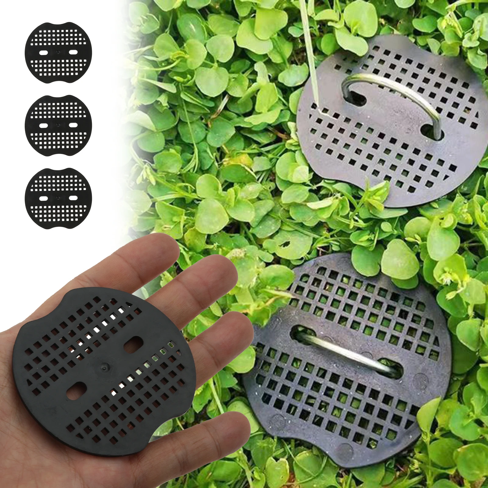 

50pcs U-Shaped Ground Nail Gaskets U-shaped 6.8*6.5cm Reusable Plastic Garden Staple Peg Gasket Locking Washers Lawn Mat Protect