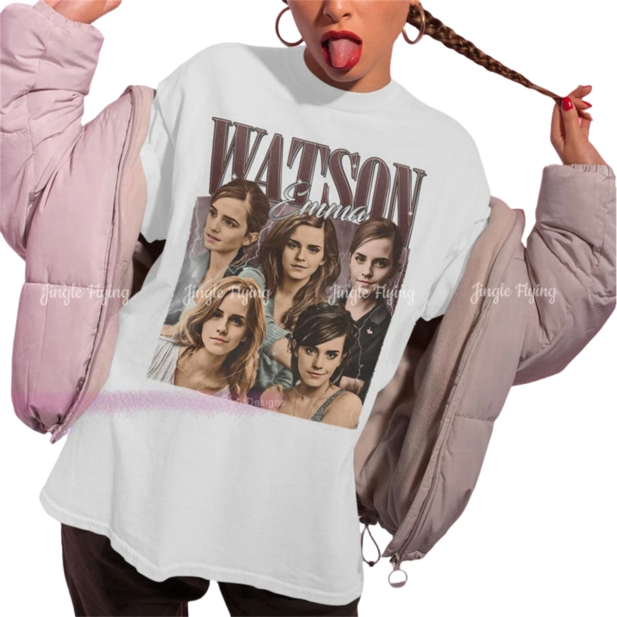 Emma Watson Shirt Cool Retro Rock Poster Tshirt 70s 80s 90s Rocker Design Style Tee