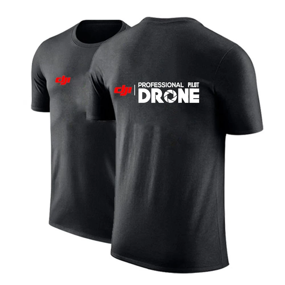 Summer New Dji Professional Pilot Drone Printed T Shirt Men Popular Running sports Tee Oversized Male Streetwear Fashion Unisex