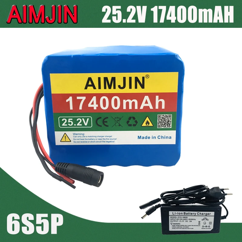 

6S5P 25.2v 17400MAH Lithium-ionBattery Pack with Built-in BMS Protection, Used for Bicycle Engines, Outdoor Power Sour