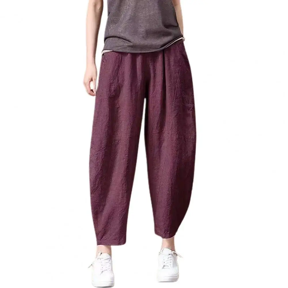 

Relaxed Wide-leg Pants Stylish Women's High-waisted Wide-leg Pants with Elastic Waist Pockets for Casual or Formal Wear Casual