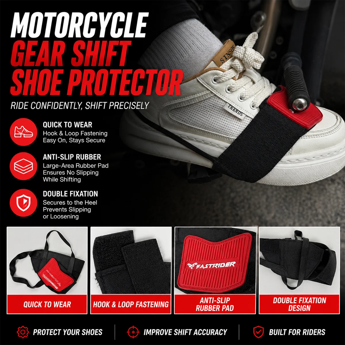 Picture 6: Motorcycle Gear Shifter Shoe Protector Shift Pad Boot Cover Anti-Scratch Riding Accessories Protector Calzado Moto Universal