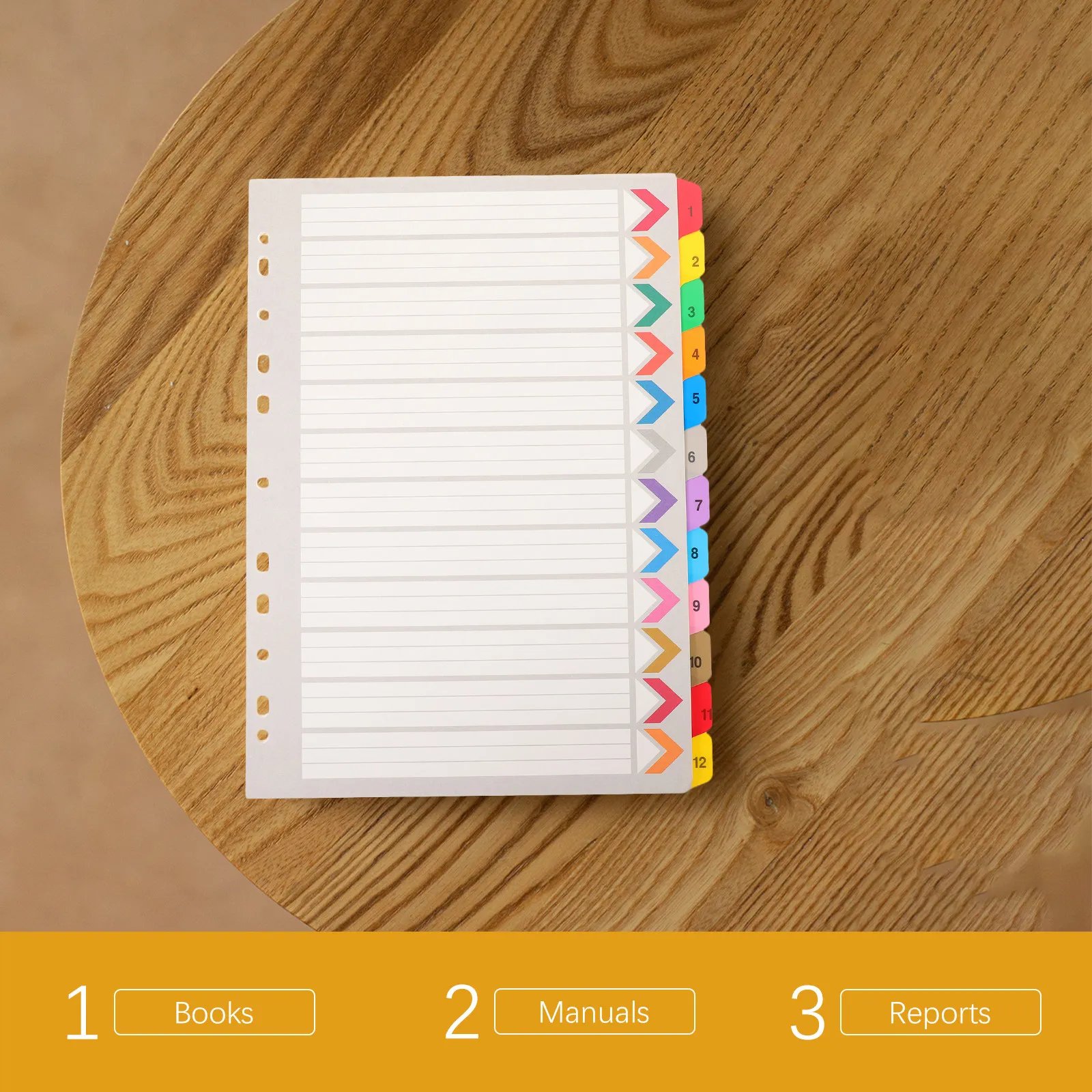 12Sheets Pet Paper Index Binder Dividers with Writeable Tabs for Organizing Notebooks Planners Reports Journals Aesthetic Wide