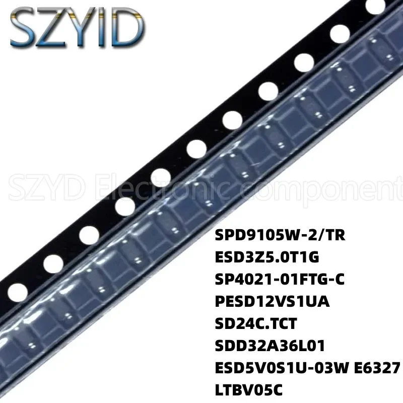 100PCS SOD323 SPD9105W-2/TR ESD3Z5.0T1G SP4021-01FTG-C PESD12VS1UA SD24C.TCT SDD32A36L01 ESD5V0S1U-03W E6327 LTBV05C