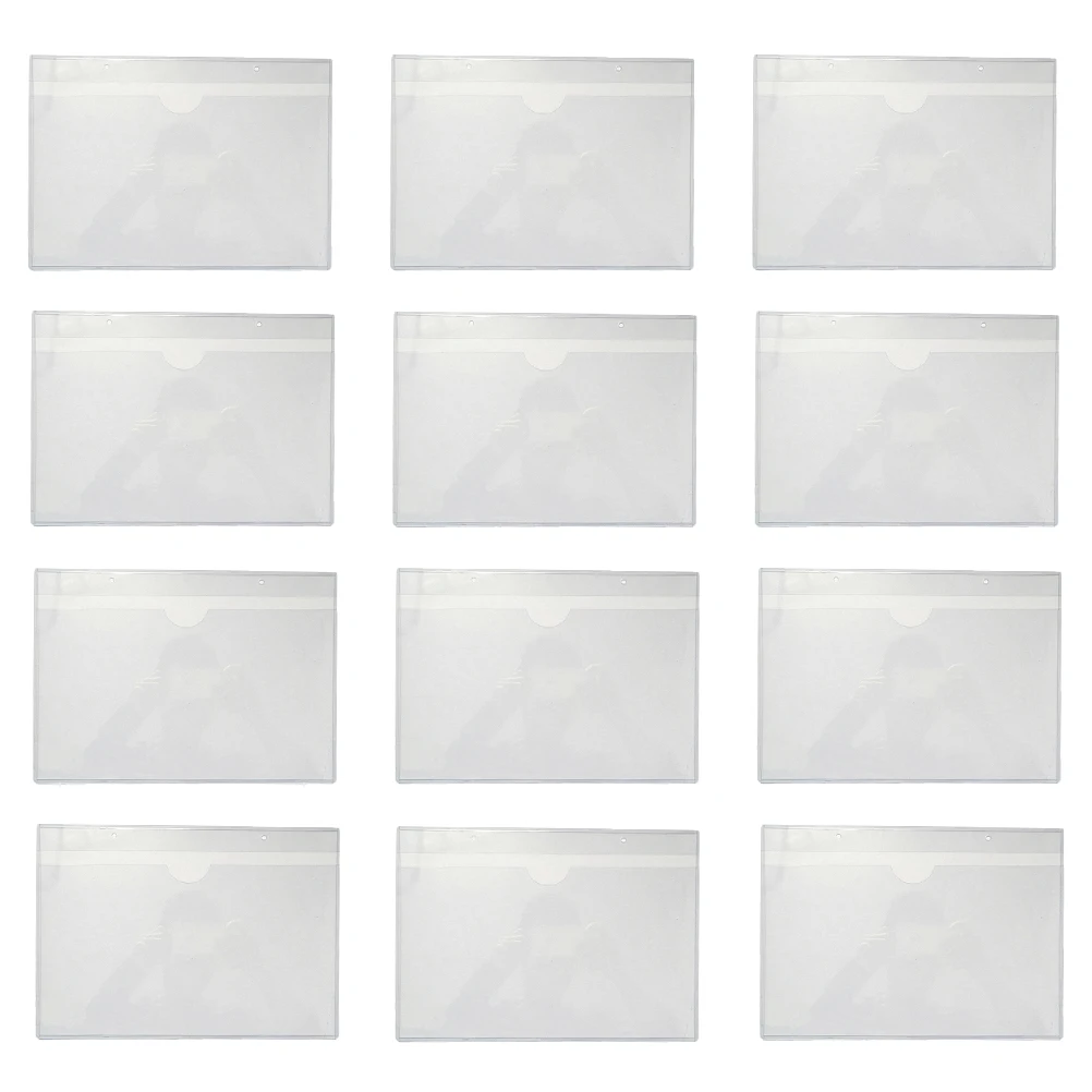 

20pcs Label Bag Self Adhesive Clear Card Holders PVC Material Top Open Pocket Business Trading Cards Organizer Protection