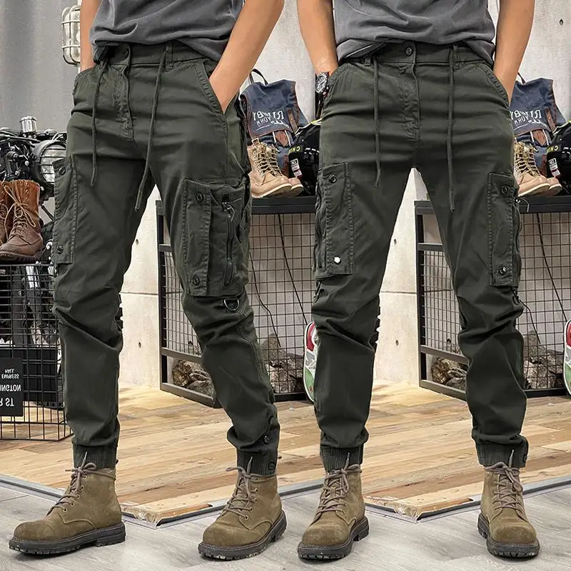 

Multi-Pocket Japanese Retro Heavyweight Casual Pants Long Pants Cargo Jogger Simple Versatile Trendy Sports Outdoor