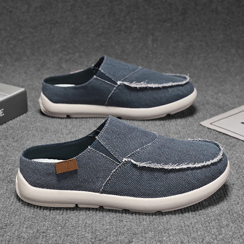 

Men Canvas Shoes Summer 2026 New Lightweight Breathable Soft Slip on Casual Shoes Fashion Outdoor Vacation Loafers Men Footwear