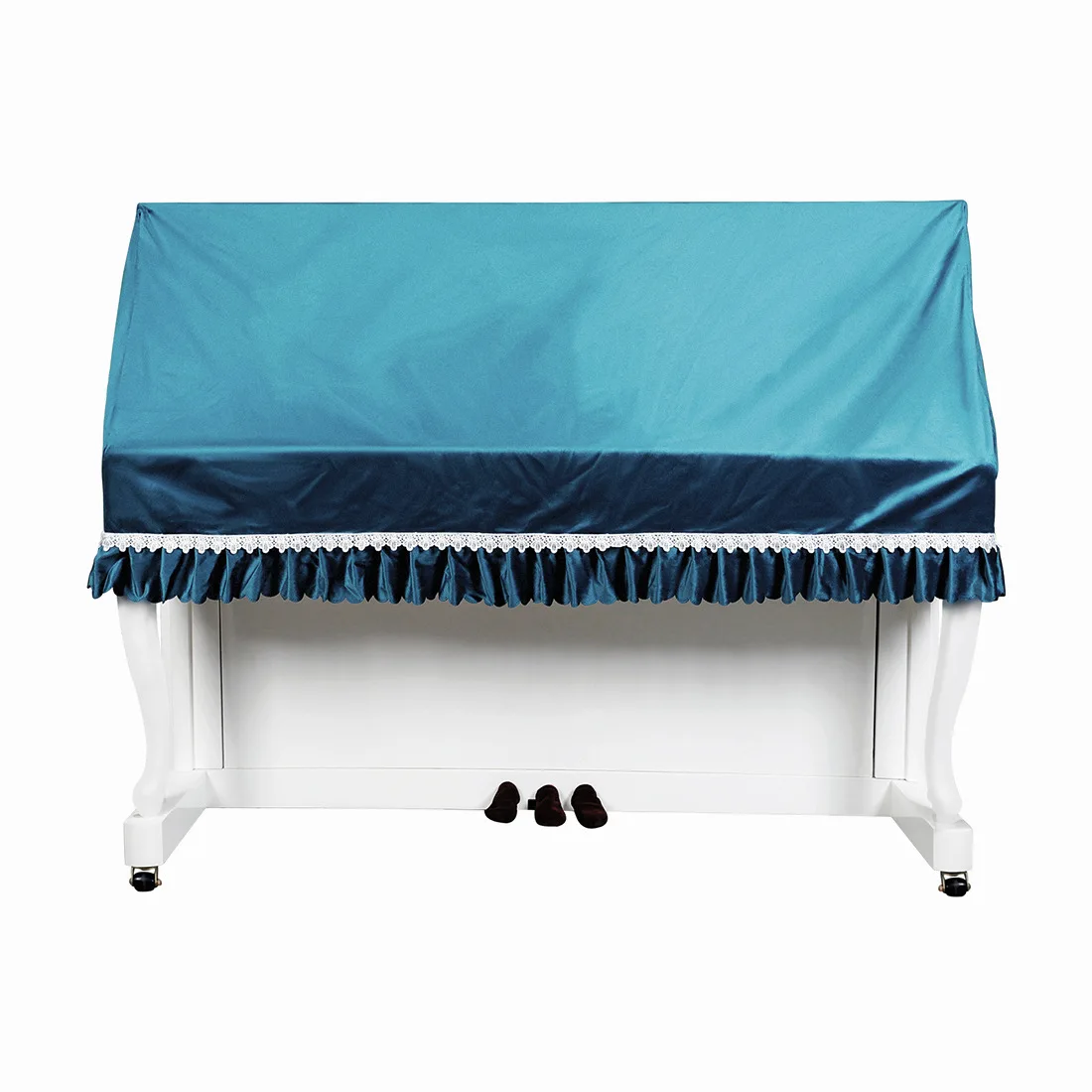 Piano Dust Cover Dutch Velvet Simple Luxurious Lace Design Protective Cover with Custom Tote Bag for Indoor Piano Decoration