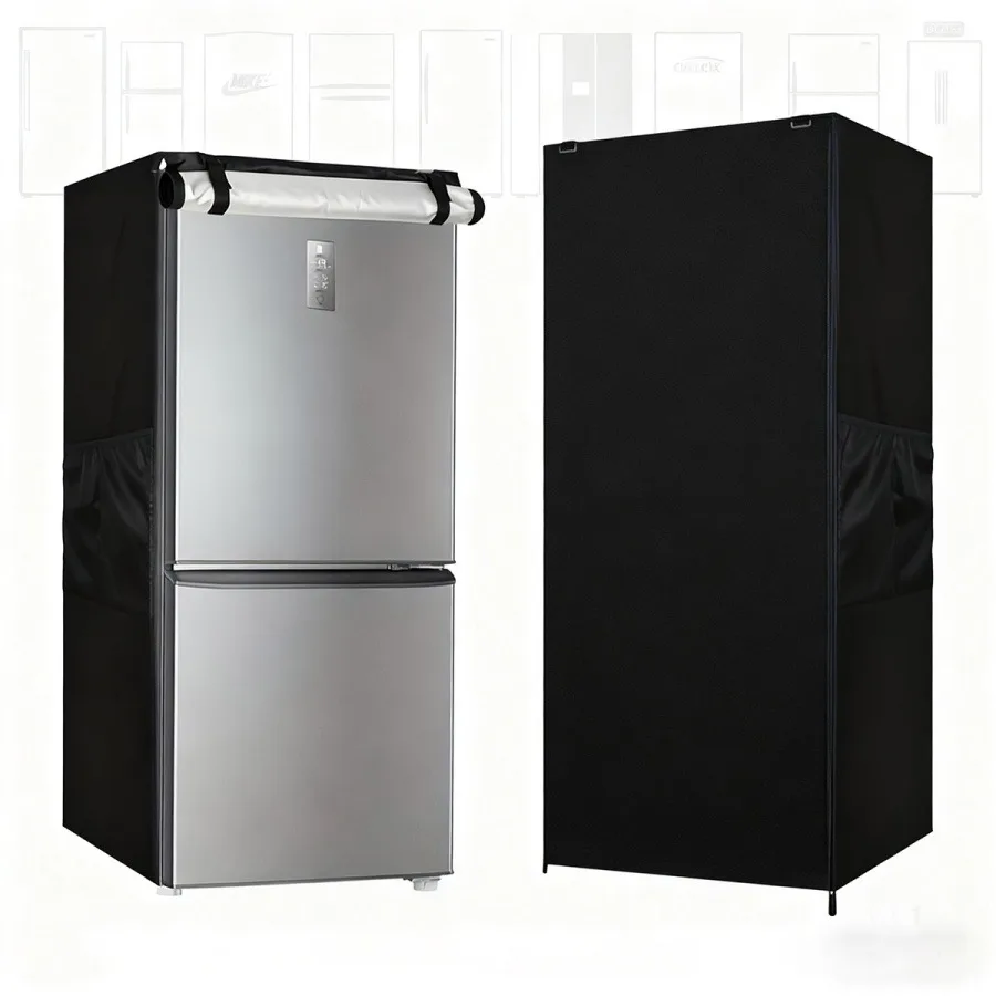 210D Oxford Cloth Vertical Refrigerator Cover, Four-Season Protection, Suitable for Indoor and Outdoor Refrigerator Covers