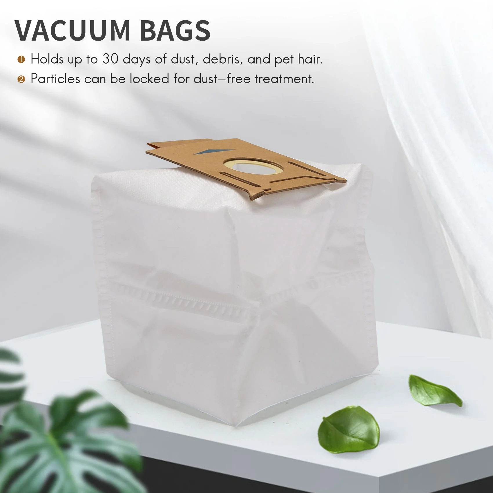 Disposable Dust Bag for ECOVACS Deebot 2.5L Auto-Empty Station, Works with T8 AIVI and T8 Robot Vacuum and Mop Cleaner