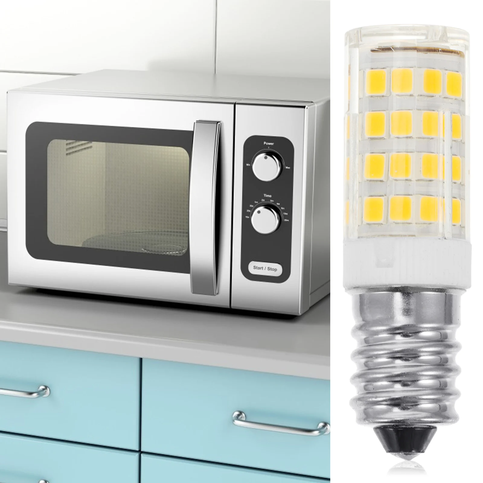 4Pcs E14 LED Fridge Bulb Set Ceramic Long Service Life Microwave Oven Freezer Light Replacement Low Power Refrigerator Bulb