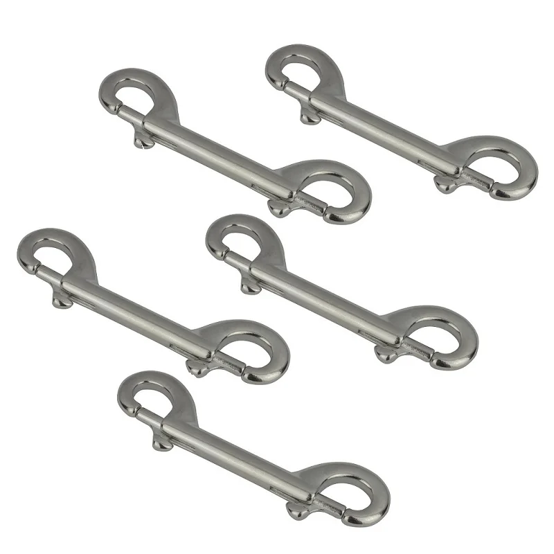 5 Pieces Marine Stainless Steel 316 Double End Bolt Snap Clips 90mm 100mm 115mm Heavy Duty Wide Use For Sucba Diving Pet Chain