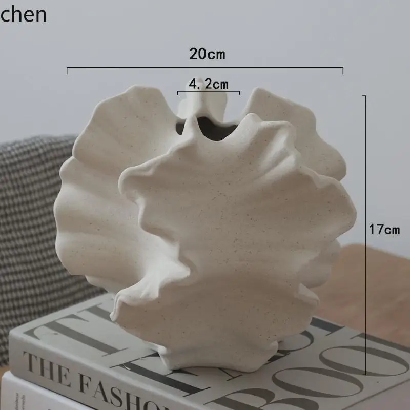 special-shaped plain-fired vase ins style wabi-sabi desktop ornament model room B & B living room decoration