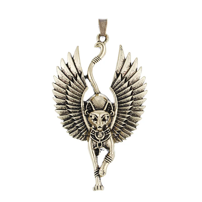 DIY Handmade Creative Charms Statue Cat Pendants For Necklace Egyptian Sphinx Jewelry Making Findings Components