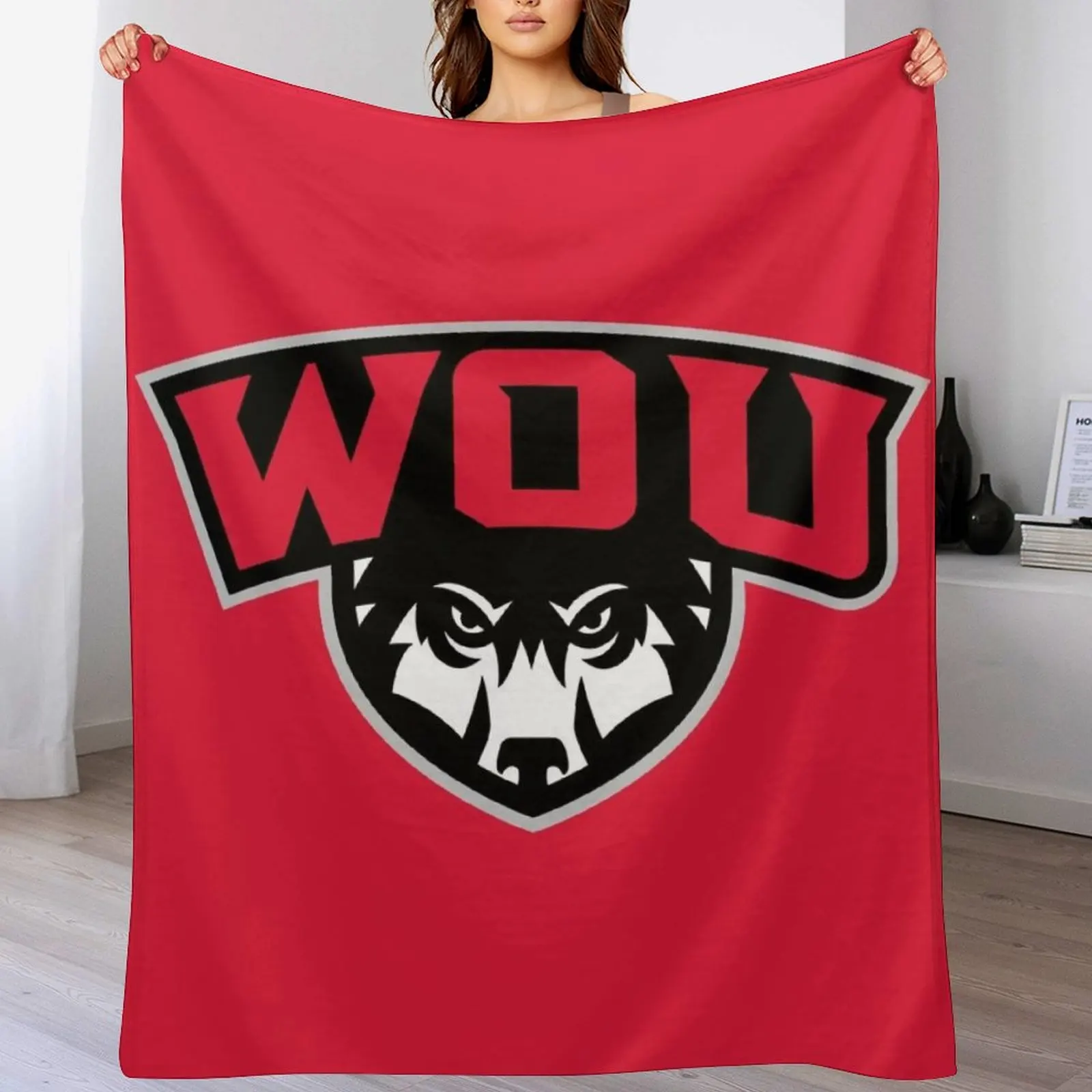 

Western Oregon University Throw Blanket Long Lasting Soft Plush Blanket for Daily Use