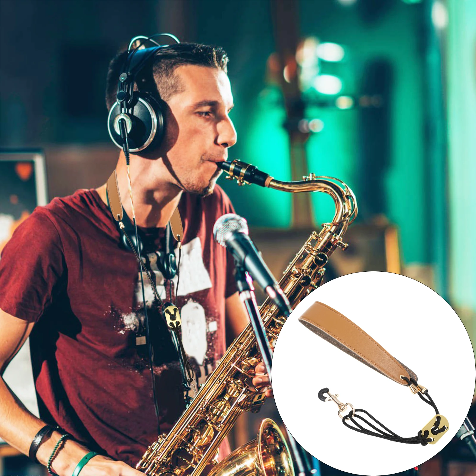 

Saxophone Strap Double Alto Adjustable Shoulder Neck Straps Nylon Musical Instrument