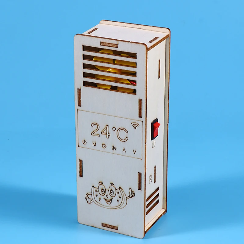 Juego de Juguetes De ciencia DIY para niños, modelo de ventilador de aire acondicionado, Kit educativo eléctrico STEM, rompecabezas de experimentos,