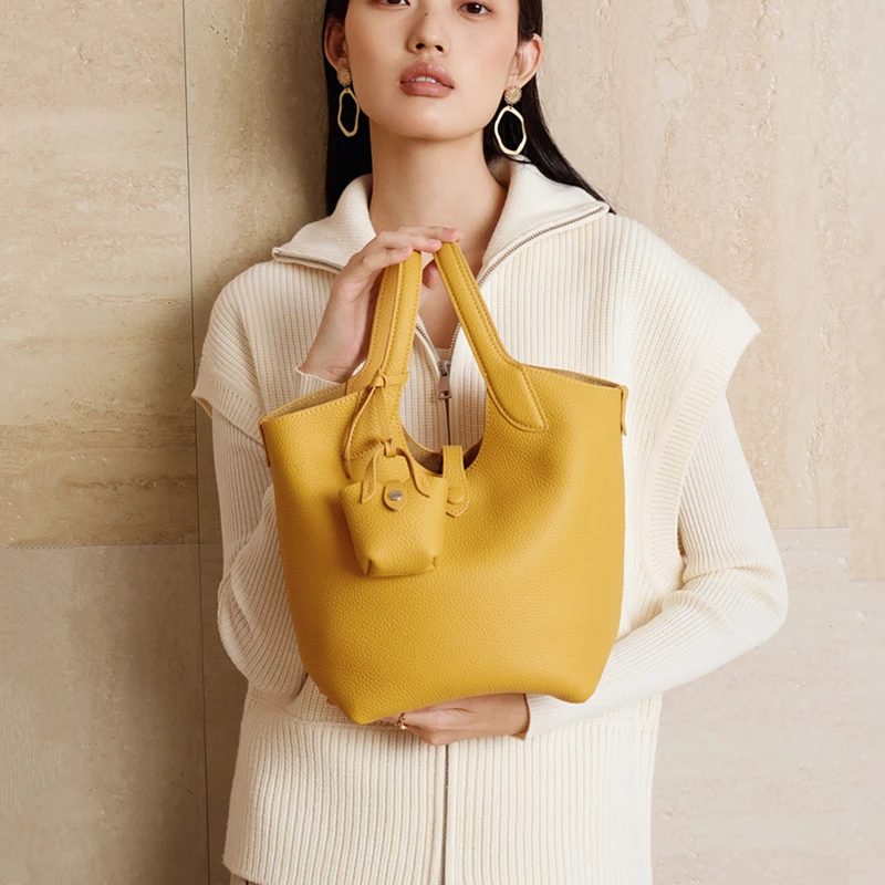 

Toptrends Минималистичные сумки-тоут из натуральной кожи для женщин 2025 Роскошные дизайнерские офисные женские сумки через плечо