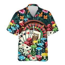 Gambling Las Vegas 3d Print Beach Shirts For Men Hawaiian Holiday Short Sleeve New Design Summer Lapel Funny Women Blouse Tops