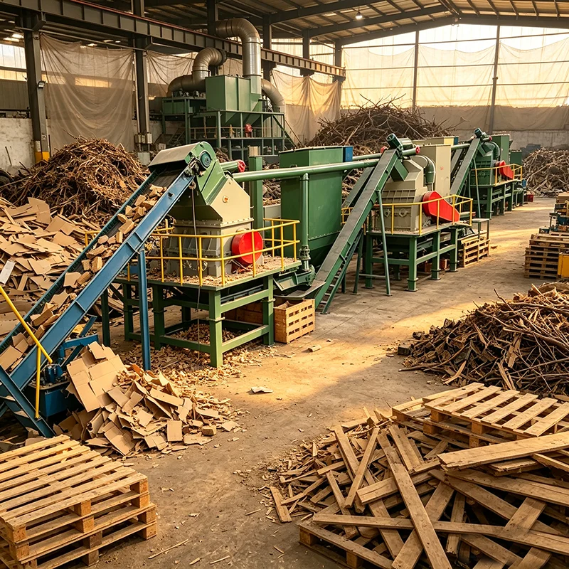 Multi Function Industrial Shredder Double Shaft Wood Plastic Tire Textile Waste Shredding Unit