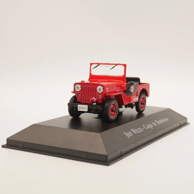 Diecast Ixo 1:43 Scale JEEP Willys Fire Patrol Car Police Car Simulation Alloy Car Model