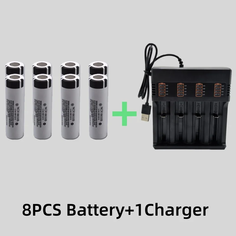 العلامة التجارية الجديدة 18650 + شاحن 18650B 3.7 فولت 3000 مللي أمبير 100% القدرة الفعلية ، 4-فتحة شاحن USB الذكية حزمة بطارية المصباح #3