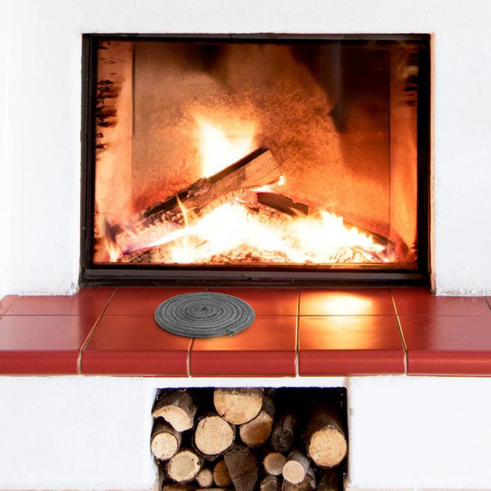 1 Roll Hoge Temp Glasvezel Kachel Deur Afdichtingstouw Brandwerende Koord voor Houtkachel Haard Ketel Pakking Afdichting Strip Vervanging
