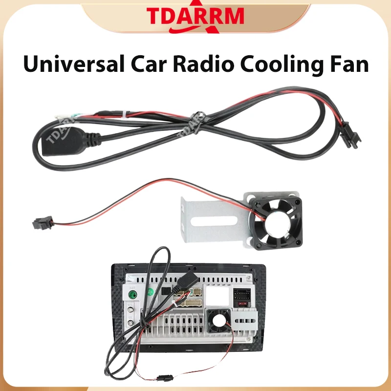 For Android Multimedia Video Player Head Unit Radiator with Iron Bracket DVD Motherboard CPU Cooling Car Radio 5V Cooling Fan