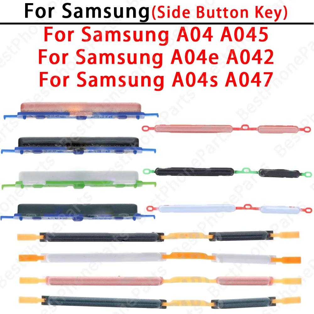 Power Volume Side Button Switch Control Key For Samsung Galaxy A04 A04e A04s Volume Button + Power ON / OFF Replacement Parts