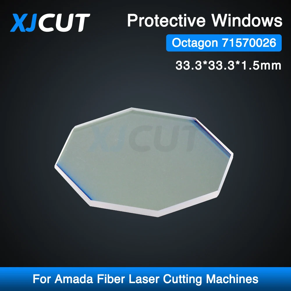 10Pcs/lot High Quality Amada Octagonal Protective Windows 33.3*33.3*1.5mm Fused Quartz For Amada Fiber Laser Cutting Machines