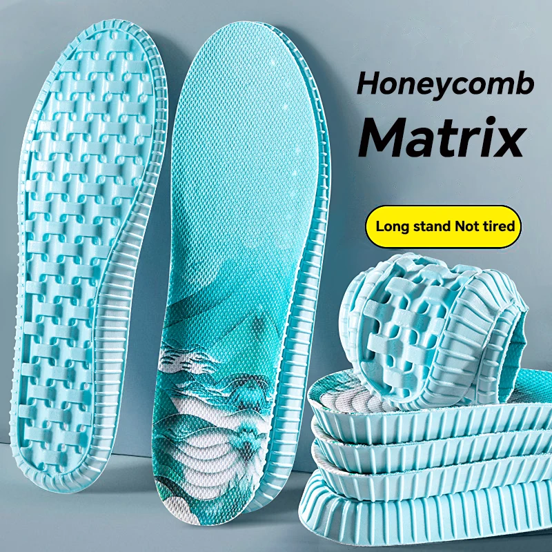 1 Pair Sport Insoles Super Soft Breathable High-elasticity Shock Absorption Running Shoe Pad Running Insoles Foot Insole