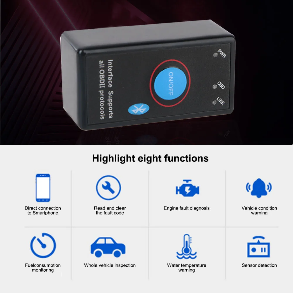 بلوتوث V1.5 كاشف أداة تشخيص السيارة Obd2 LCD مهايئ لشاشة ELM327 ل IOS/أندرويد قارئ رمز ماسح ضوئي تشخيصي للسيارة