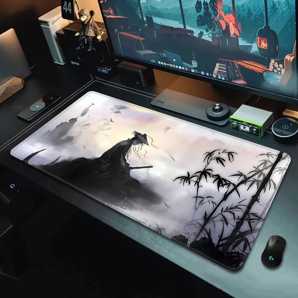 Ancient Swordsman Mousepad HD Printing Computer Gamers Locking Edge Non-slip Mouse Pad XXL90x40cm Keyboard PC Desk Pad