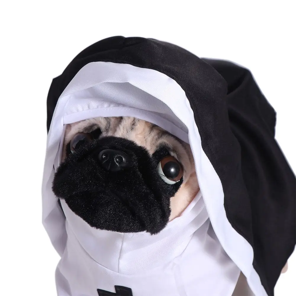 Chat chiot animal de compagnie nonne cape doux jeu de rôle chat de compagnie Halloween Costumes respirant noir/blanc chat Cosplay Costume ensembles Cosplay robe