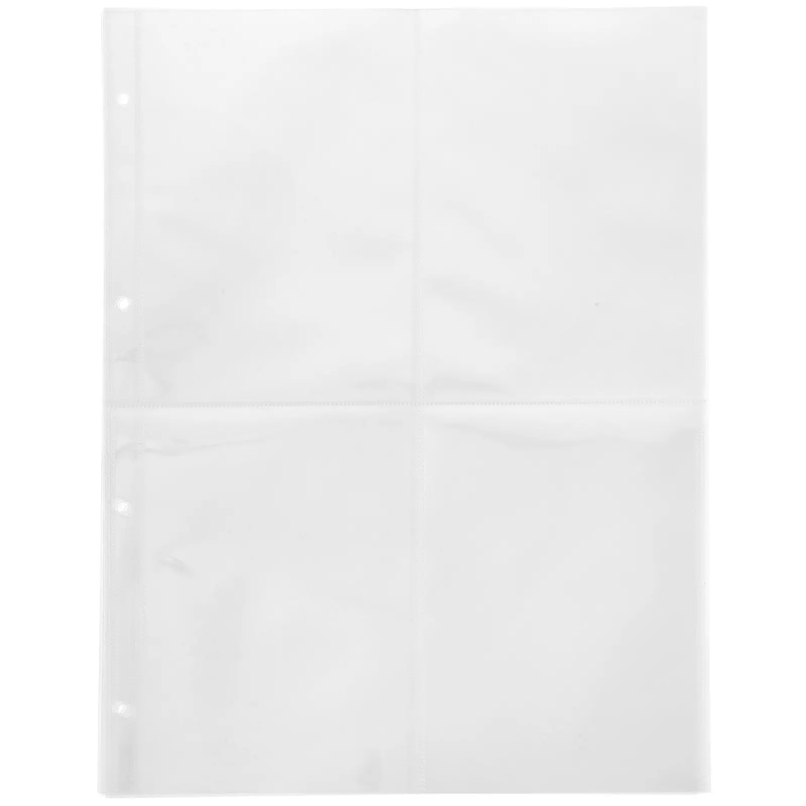 

60Pcs A4 Transparent Photo Album Sleeves Clear Plastic Binder Refill Pages for Photos Postcards Cards Storage