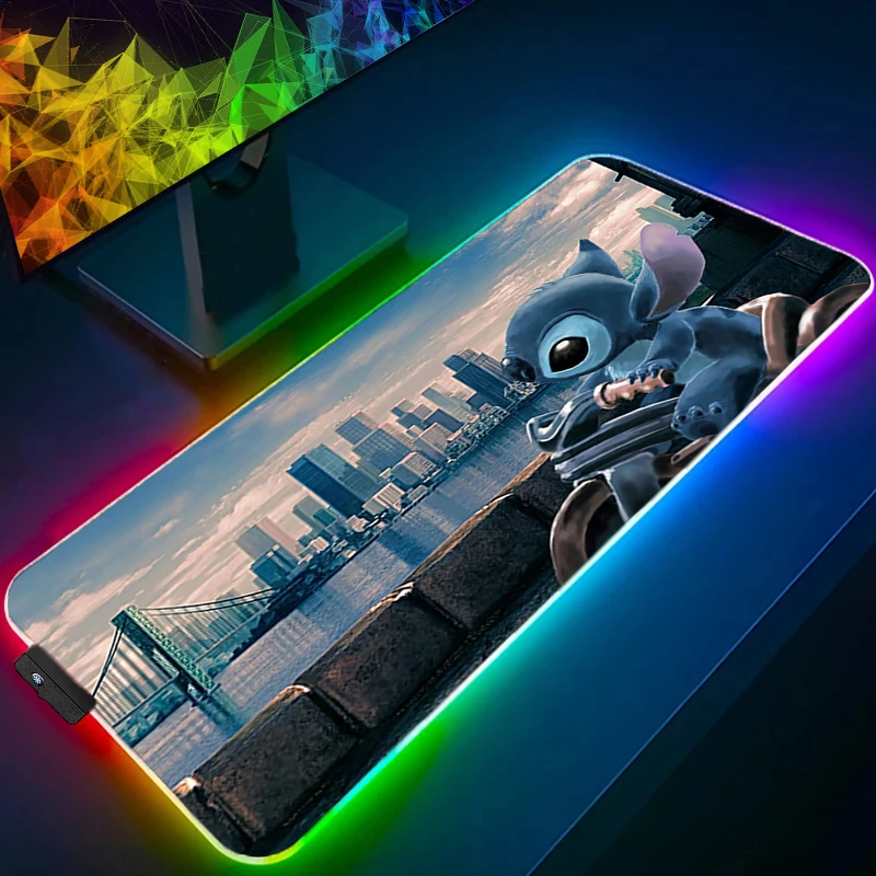 RGB ماوس الوسادة غرزة الخلفية كبيرة eSports عدم الانزلاق جهاز كمبيوتر شخصي ألعاب الألعاب الملحقات LED ماوس لوحة المفاتيح حصيرة مكتبية السجاد #2