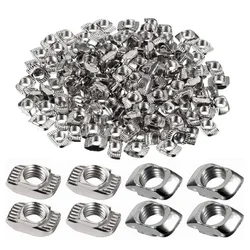 50pcs/Lot M3 M4 M5 for 20 Series Slot T-nut Sliding T Nut Hammer Drop In Nut Fasten Connector 2020 EU Aluminum Extrusion Profile
