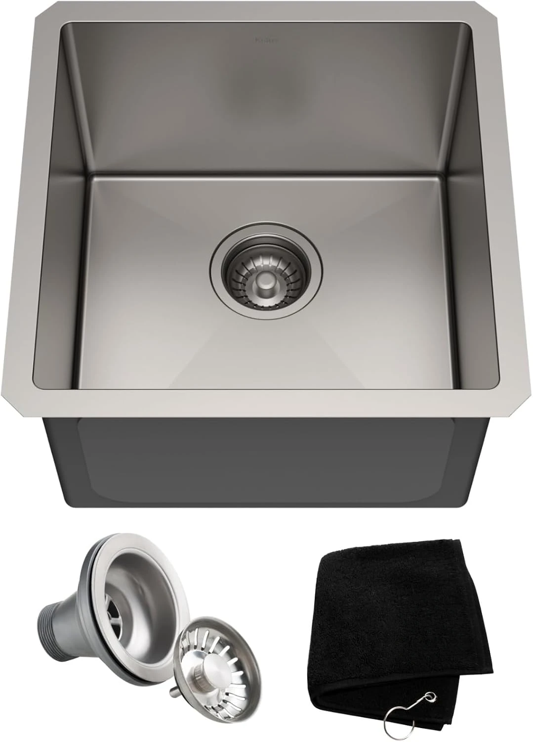 KHU101-17 Standart PRO 16 Gauge Undermount Single Bowl Kitchen Sink, 17 Inch, Stainless Steel